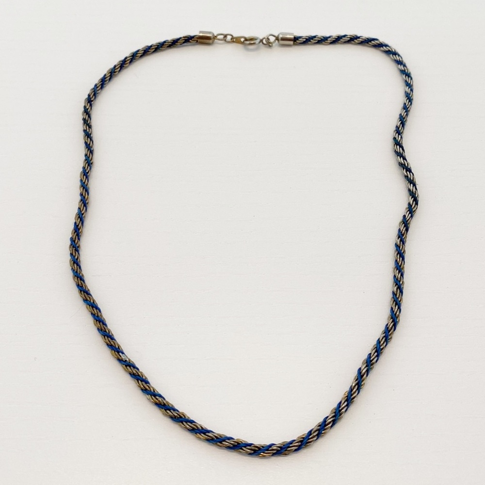 Gold and Navy Rope Necklace